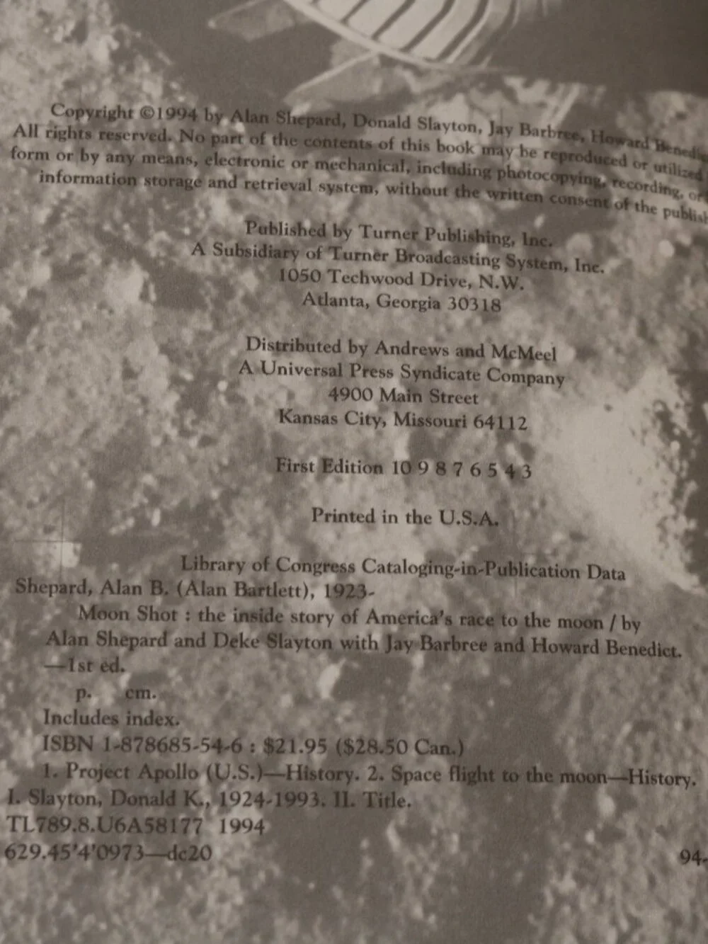 Alan Shepard / Deke Slayton Moon Shot Book